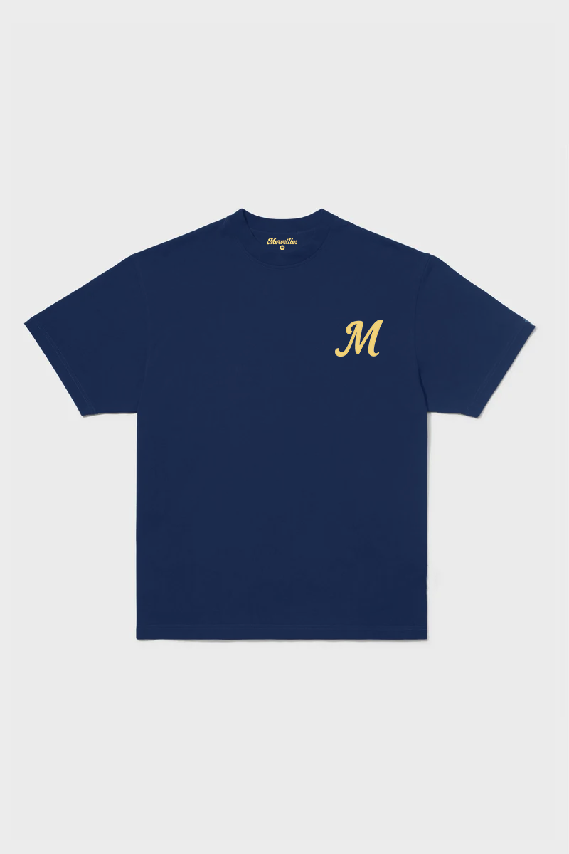 Merveilles Blanc Renversé T-Shirt - Navy
